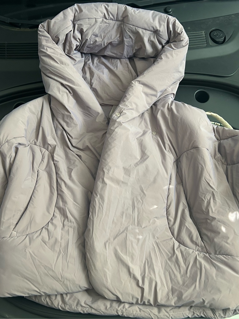 Light Taupe Women's Puffer Jacket with Hood Lululemon insulated wrap size S